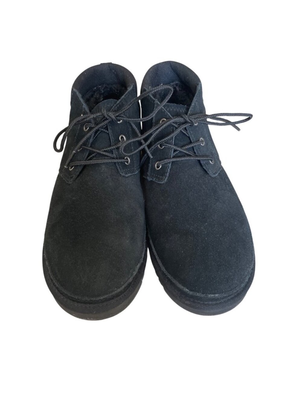 Koolaburra UGG Advay Suede Black Lace-Up Chukka Boots Shearling Womens Size 9 - Picture 2 of 10